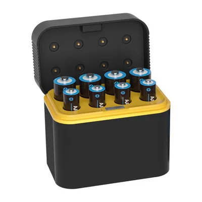 Produktbild von Wiederaufladbare Batterie-Ladebox für 5/7 Mignon Akkus – 8 Slots, Typ-C, LED-Anzeige, Aufladen & Aufbewahren in einem (Ohne Batterie)