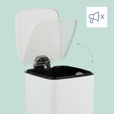 Produktbild von Quadratischer Treteimer 6L mit Soft-Close-Deckel