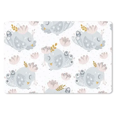 Produktbild von MuchoWow® Schreibtischunterlage Mädchen - Muster - Vogel - Kinder 60x40 cm - XXL Mauspad - Großes Mauspad