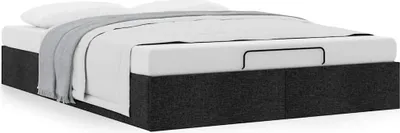 Produktbild von Ottoman-Bett ohne Matratze Schwarz 140x190 cm Stoff