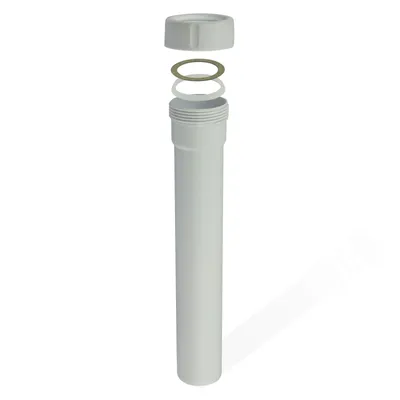 Zdjęcie produktu dla PP Verlängerungsrohr 1 1/2", weiss 250 mm mit Mutter und DIchtung DN 40