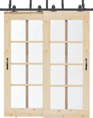 Immagine prodotto di vidaXL Set di ferramenta per porte scorrevoli 183 cm acciaio nero