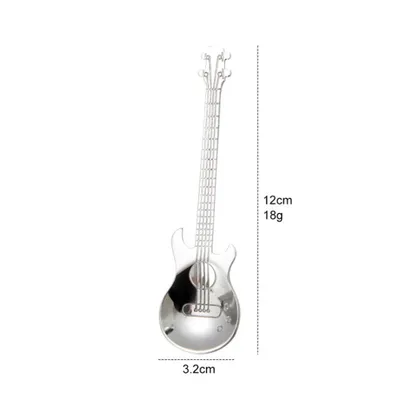 Image de Ustensile de cuisine,Cuillère à café en acier inoxydable,Cuillère à café en forme de guitare