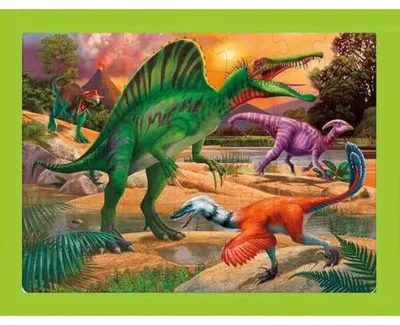 Image de Puzzle avec cadre : la vallee des dinosaures : spinosaure 42 pieces - ravensburger - 050949