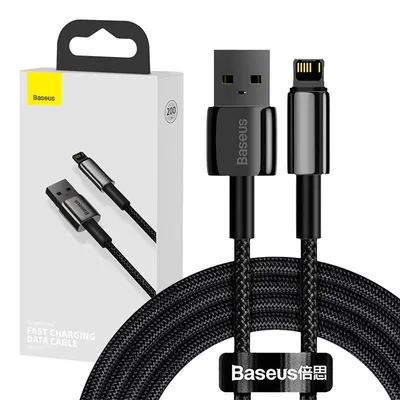 Produktbild von Baseus CALWJ-A01, 2 m, Lightning, USB A, Männlich, Männlich, Schwarz