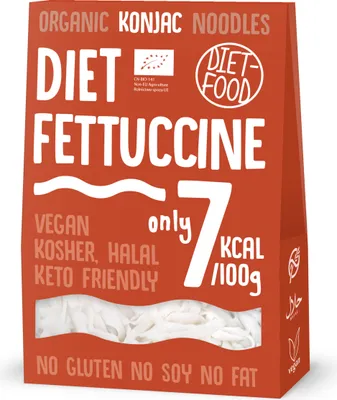 Zdjęcie produktu dla MAKARON (KONJAC) FETTUCCINE BEZGLUTENOWY385 g (300 g) - DIET-FOOD