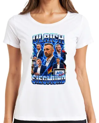Productafbeelding van Ulrich Siegmund, AfD, Duitsland, patriottisme, statement, ironie, dames T-shirt, wit, 3XL
