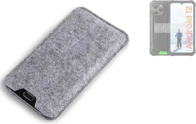 Produktbild von K-S-Trade Filz Handyhülle kompatibel mit Blackview BV5300 Schutzhülle Filztasche Filz Tasche Case Sleeve Handy Hülle Filzhülle grau
