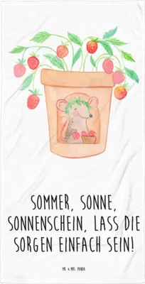 Produktbild von Mr. & Mrs. Panda Badelaken Sommerfreude - Weiß - Geschenk, Sommergefühle, Duschhandtuch, Jahreszeiten, Strandtuch, Lebensfreude, Sommerferien, Summer Vibes, Feelings