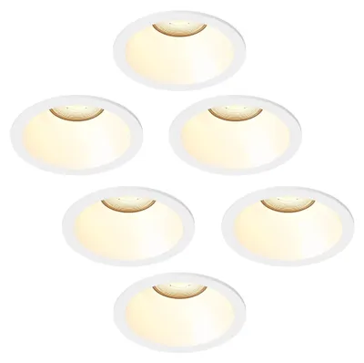 Image de Ledvion lot de 6 spot encastrable LED rond blanc dimmable 3W blanc chaud
