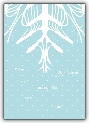 Produktbild von 4x Coole Weihnachtskarte mit Schneeflocke und gestreuter Typo