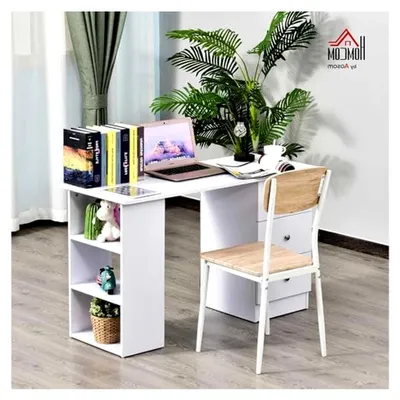 Produktbild von Computertisch mit mehreren Fächern und Schubladen, 120 x 49 x 72 cm, weiß