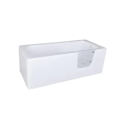 Produktbild von BELVIT Seniorenbadewanne 170 cm Rechteck Badewanne mit Einstieg rechts, barrierefreie Dusch-Badewanne für Senioren und Erwachsene, Weiß