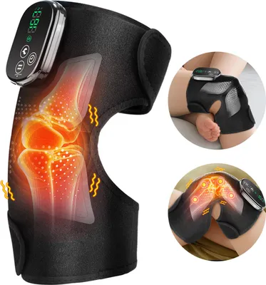 Produktbild von Elektrisches Heiz-Massage-Kniebandage – LED Rotlicht, 4 Motoren, 5000mAh, für 老寒腿 & Alltagsschmerzen