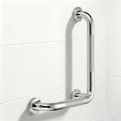 Productafbeelding van L-vormige handgreep van roestvrij staal, 40 x 40 cm, veiligheidsgreep, voor in de douche