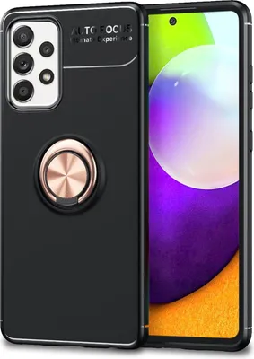 Produktbild von NALIA Ring Handy Hülle für Samsung Galaxy A52 5G / A52 / A52s 5G, Silikon Cover Rose Gold
