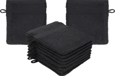 Produktbild von Betz 10 Stück Waschhandschuhe 16x21 cm PREMIUM 100% Baumwolle Farbe: graphit