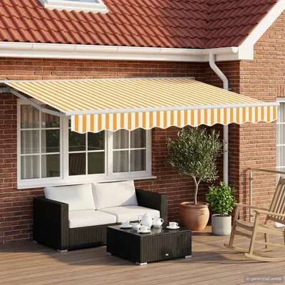 Obrázek produktu pro vidaXL Ručně navíjecí markýza, žlutá, 3 x 2,5 m