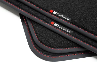 Produktbild von Exclusive Design Fußmatten passend für Ford Puma 2 ab Bj 2020-, Naht:Rot. Deluxe Velours