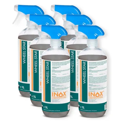 Produktbild von INOX® 6x1L Felgenreiniger - Hocheffektiver Reiniger für Stahl-, Chrom- & Alufelgen