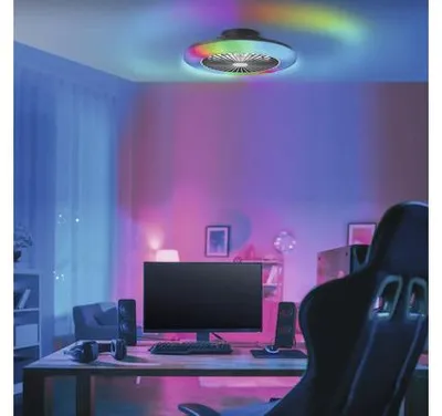 Immagine prodotto di BRILLANTE plafoniera LED con ventola SALERNO | Ø 49cm | 40W 4700lm 3000 - 6500K | incl. telecomando | plastica/metallo