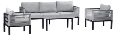 Produktbild von Sessel-Sofa Lounge-Set Cuba | 3-Sitzer | Schwarz & Sand