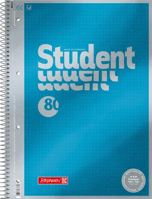 Zdjęcie produktu dla Brunnen 1067147, Cyjan, Metaliczny, 80 ark., Papier w linię, A4, 90 g/m², Bindowanie spiralne