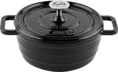 Produktbild von Sallys Gusseisentopf Medium - Fury Black Majolika
