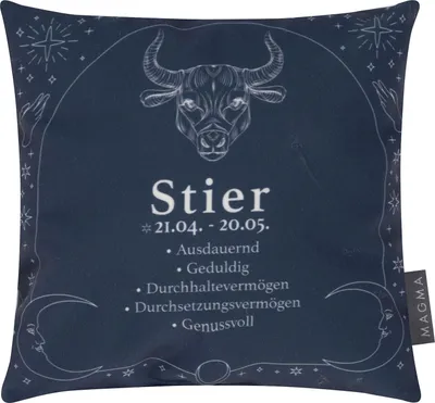 Produktbild von MAGMA Heimtex - Minikissen - STERNZEICHEN - Stier - 25 x 25 cm