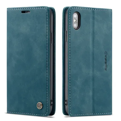 Obrázek produktu pro iPhone XS Max Pouzdro, RetroPolyuretanKožené Pouzdro, Kapsy na Karty, Magnetické Uzavírání, Pouzdro s Funkcí Stojánku pro iPhone XS Max modré