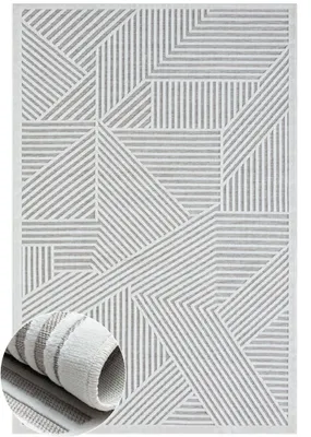 Obrázek produktu pro Venkovní koberec MY-RUG "Audrey" 150x80 cm, šedý, s jednoduchým vysokým vzorem