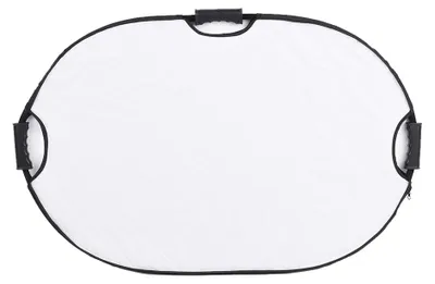 Image de Réflecteur multifonction 5 en 1 ovale, pliable et portable, 90 × 60 cm, disponible en doré, argenté, blanc, noir et translucide, pour les photographes de studio