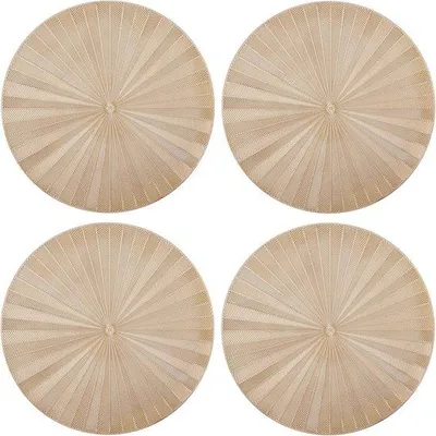 Image de Lot de 4 décorations de table rondes dorées pour les fêtes