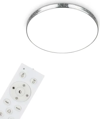 Produktbild von Briloner Leuchten  LED Bad Deckenleuchte Glitzereffekt, RGB Badlampe, IP44 LED Badezimmerlampe, Farbtemperatur einstellbar, Chrom, 355x65 mm (DxH)