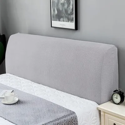 Obrázek produktu pro Potah na čelo postele, elastický, světle šedý, délka 110-130 cm
