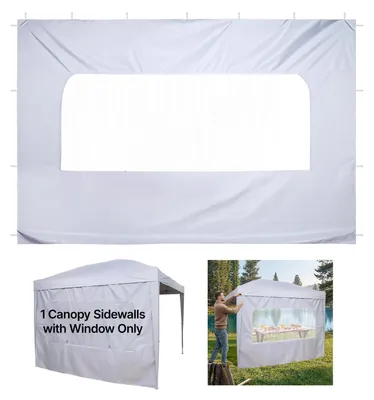 Immagine prodotto di Parete laterale per gazebo - Parete laterale per gazebo pieghevole 3x3 m - Impermeabile con rivestimento inPoliuretano- Protezione UV - Con finestra - Con cerniera - Bianco