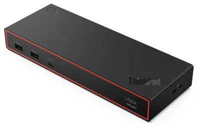 Produktbild von Lenovo ThinkPad USB4 Smart Dock 5500, Kabelgebunden, USB4, 65 W, 1000 Mbit/s, Schwarz, Eclipse Black