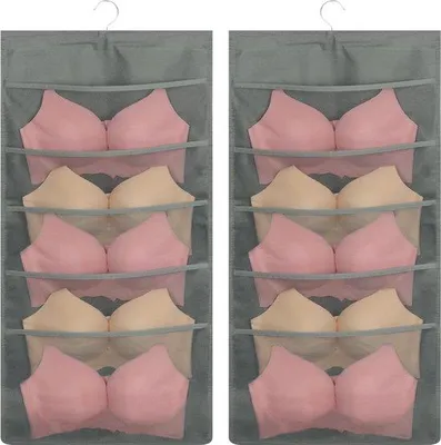 Immagine prodotto di Organizer da armadio con 10 tasche, grigio, 48x80 cm, da appendere