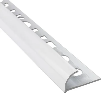 Produktbild von Alu Viertelkreis Profil Fliesenschiene eloxiert weiss 2,7m 12mm matt