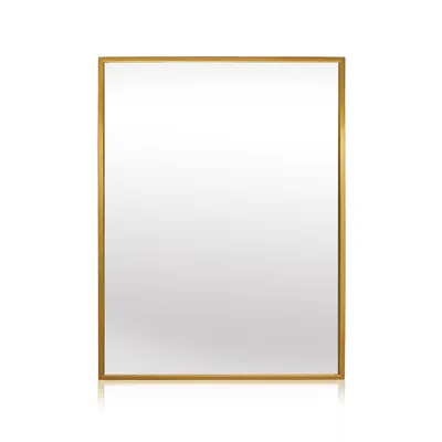 Produktbild von Elegance by Casa Chic - Goldener Wandspiegel aus Metall - 50 x 70 cm - Galvanisiertes Metall - Ideal für Badezimmer und Wohnzimmer - Gold