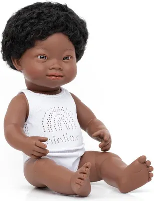 Produktbild von Miniland afrikanischer Junge 38cm mit Down Syndrom, 31175