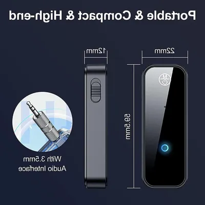 Immagine prodotto di Adattatore Bluetooth - Ricevitore audio - Per ascoltare musica in auto - Bluetooth 5.0 - Batteria con autonomia di 15 ore - Nero