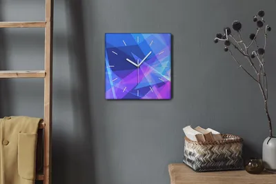 Produktbild von Coloray Hodiny Unikátní 30x30 cm  Tiché hodiny Pro obývací pokoj a kuchyň Nástěnné hodiny Plátno Bílé ručičky hodin - Geometrická grafika