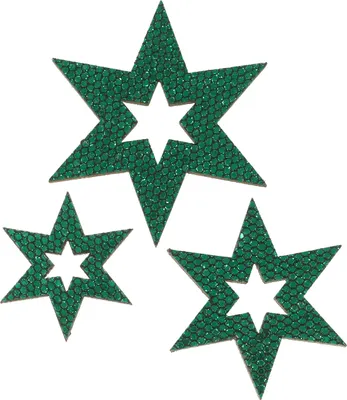 Produktbild von Holzsterne Streudeko Grün Weihnachten Tischdeko Basteln 48 Stück