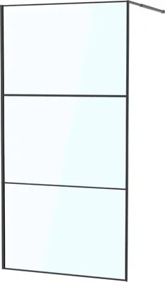 Produktbild von Faziango Duschabtrennung 100X200cm Duschwand für Dusche Walk-In Dusche ESG-Sicherheitsglas 5mm Schwarze
