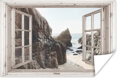 Produktbild von MuchoWow® Poster Aussicht - Strand - Meer 90x60 cm - Schlafzimmer