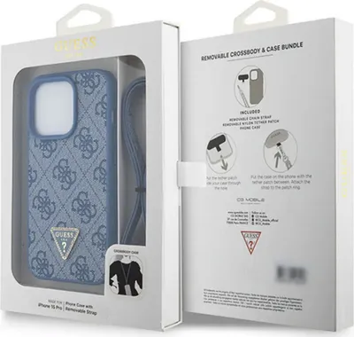 Immagine prodotto di Guess Guhcp15Lp4Tdscpb Custodia rigida per Iphone 15 Pro 6.1 Niebieski/Blu Crossbody 4G Logo in Metallo