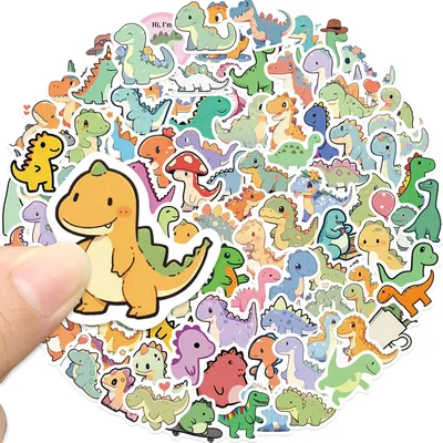 Imagen del producto de Calcomanías de dinosaurios, de colores, 50 unidades, para niños