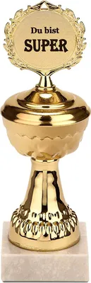 Immagine prodotto di Trofeo BRUBAKER - trofeo d'oro con base in marmo - idea regalo - motivo: Tu sei super