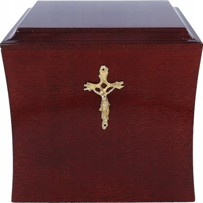 Produktbild von Bestattungsurne Mit Kreuz. Holzurne Für Menschliche Asche